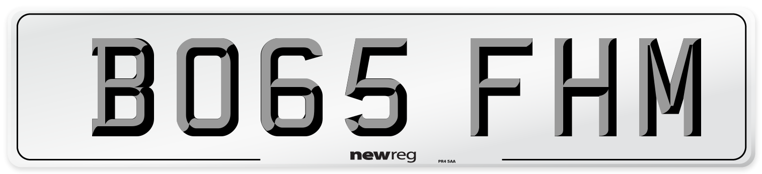 BO65 FHM Number Plate from New Reg